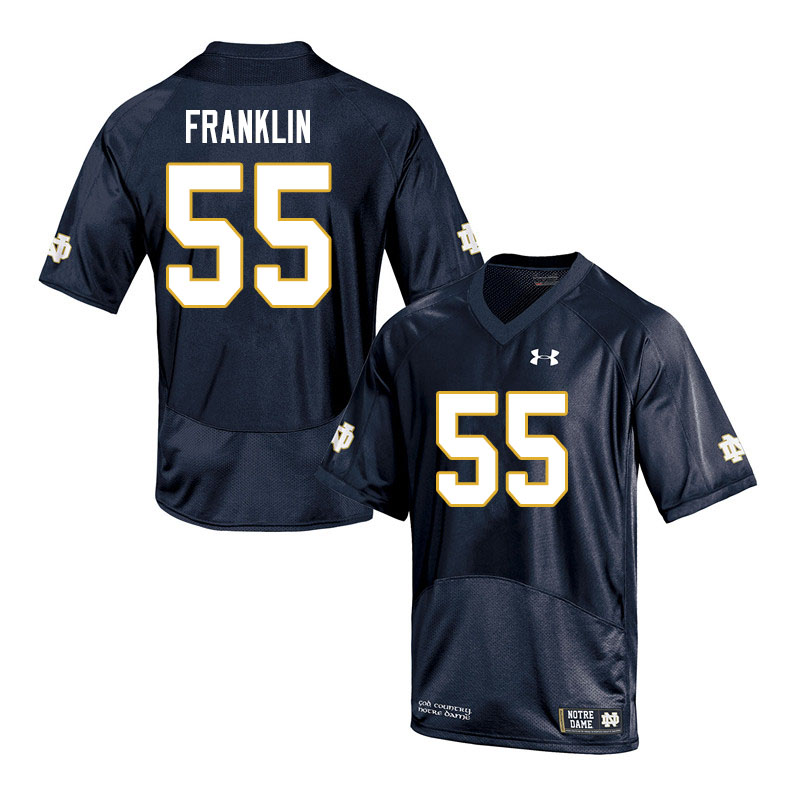 Men #55 Jamion Franklin Notre Dame Fighting Irish College Football Jerseys Sale-Navy - Click Image to Close